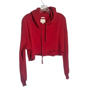 American Eagle Ahh-Mazingly Soft‎ Red Cropped Hoodie
